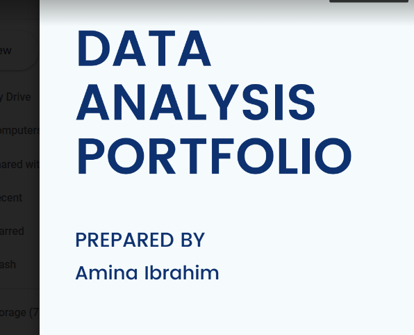 Data analysis portfolio